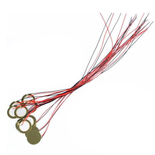 Gorise 15 transductores de disco piezoeléctricos de 35 mm, sensor de sonido de contacto para micrófono con cables de 25 cm para instrumentos acústicos, micrófonos, tambores y disparadores acústicos.