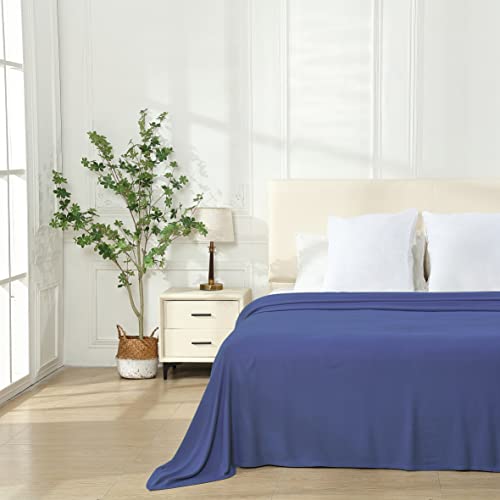 VHOME Sommerdecke - Bambus Decke für Erwachsene Kinder, Leichte Atmungsaktive Kühldecken kann Körper kühl halten für Bett Sofa und überall Marine 150x200cm