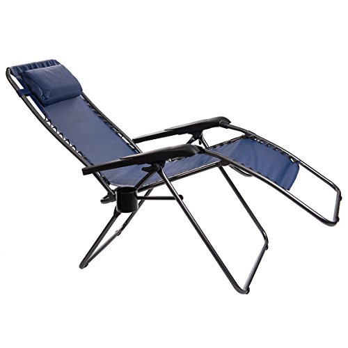 Timber Ridge Zero Gravity Locking Lounge Chair Recliner For Outdoor Beach Patio Pool Support 300Lbs, Blue #TOP6