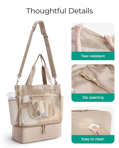 BAGSMART Mesh Tote with Cooler