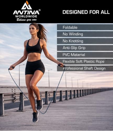 Image of Worldwide Adjustable Skipping Rope for Men & Women Speed Jump Rope for Exercise, Gym, Sports & Fitness