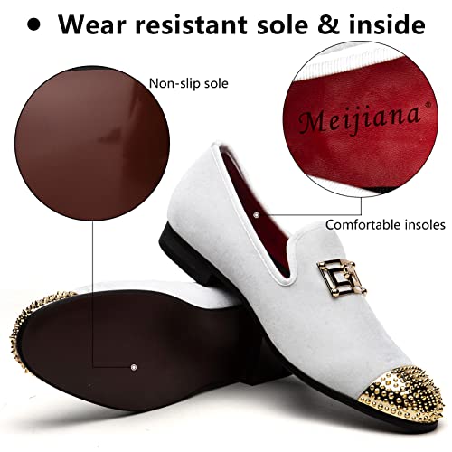 Image of Meijiana Mens Dress Shoes - Black Velvet Loafers for Men with Metal Buckle - Fashion Casual Business Formal Mens Black Dress Shoes - Comfortable Rubber Sole