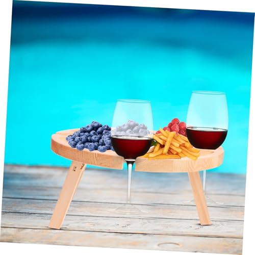 Table pliante compacte avec support stable pour verres à vin