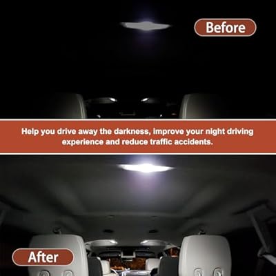 42 Pieces Car LED Dome Interior Light Kits, 28mm/31mm/36mm/41mm/BA9S/T5/T10 Bulb Kit, Car Dome Map Dash Door Trunk Indicator Light Cargo Door Courtesy License Plate (White)