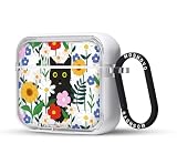 Picture of MOSNOVO for Airpods 3rd Case, Protective Clear Case with Shockproof Dual Layer Hard Luxe Metal Ring Designed for AirPods 3rd Generation - Black Cat in Garden