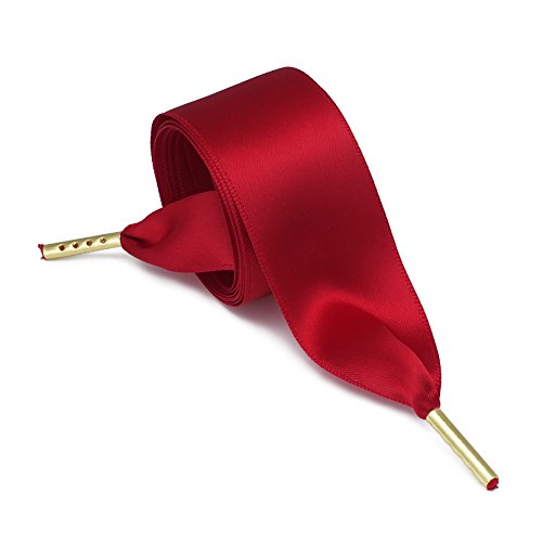 ZOUIQSS Damen Satinband-Schnürsenkel, Schnürsenkel für einfarbige Schuhe, ideal für Converse, Nike, VANS, Addidas, Reebok, Puma-Turnschuhe (59,06 Zoll (150 cm), Rot)