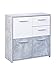 Inter Link Credenza porta documenti, certificazione FSC, in compensato, bianco ed effetto cemento, larghezza x altezza x profondità: 77 x 77 x 30 cm