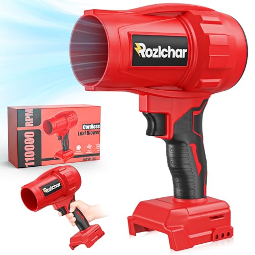 Rozlchar Cordless Leaf Blower Compatible for Milwaukee 18V Batteries(No Battery), Variable Speed Handheld Turbo Blower with Brushless Motor, Portable Dust/Snow Cleaner for Lawn, Patio
