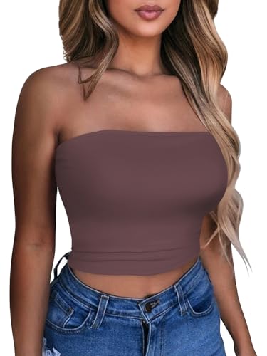 Image of Summer Tube Tops Basic Crop Tops for Women Strapless Tank Casual Tunics Sexy Short Shirts 2026