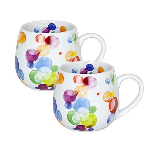 Könitz Porzellan Tassen Set Colourful Cast - Bubbles 2 teilig 400 ml...