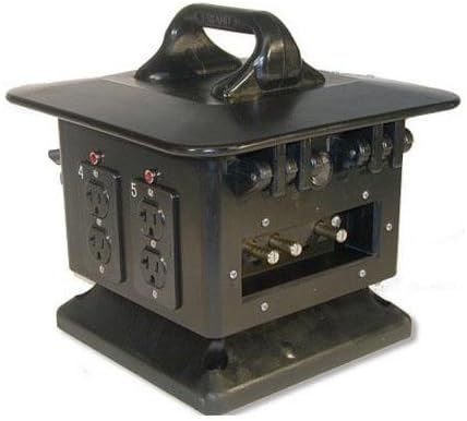 Lex 100 Amp Rubber Lunchbox, Feed Thru - Power Distribution Box for Lighting