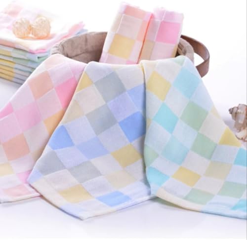 Image of ANVIK Women Check Handkerchief - Cotton Hanky, Face TowelHanky for Kids Boys Girls for School (Pack of 6 Pc)