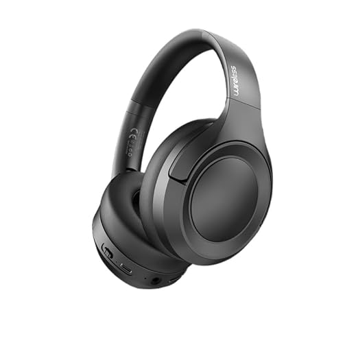 Image of Wireless Over-Ear Headphones with ANC 40dB, 60H Playtime & Hi-Res Sound - Bluetooth 5.3 Noise Cancelling Headset for Travel, Work, Gym - Elegant Black