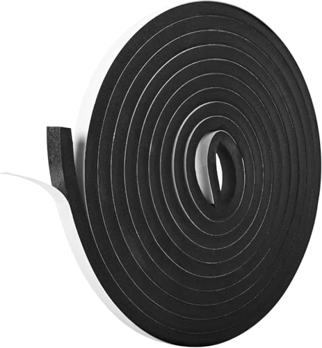 Image of Kikerike Self Adhesive Foam Tape Weatherstrip 1 /2In x 3 /8In x 16.5Ft High Density Foam Insulation Strips Seal Weather Stripping with Strong Adhesive for Door and Window Sound Isolation Soundproofing