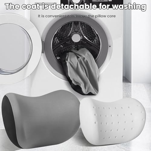 Image of Pack of 2 Memory Foam Car Neck Pillow for Driving | Ergonomic Head & Neck & Shoulder Support Cushion with Adjustable Strap and Washable Cover.