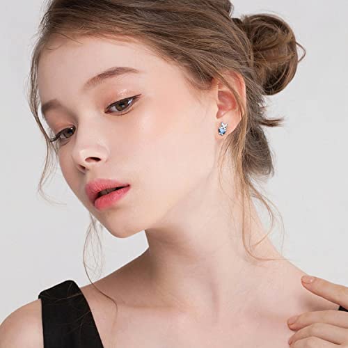Image of 925 Sterling Silver Dog Earrings Cute Animal Puppy Stud Earrings Dog Jewelry Gifts for Women Girls Pet Lover Hypoallergenic Earrings for Sensitive Ears