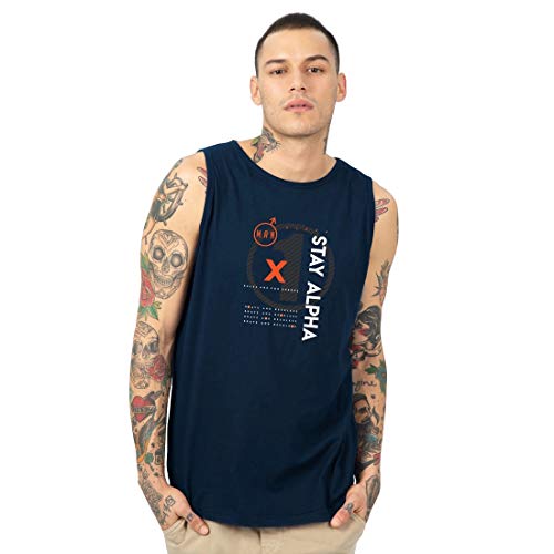 Image of Bewakoof Men's Typography 100% Cotton Vest - Regular Fit, Round Neck, Sleeveless