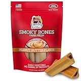 Country Kitchen Smoky Bones Peanut Butter Flavored Dog Treats, Long Lasting, Easy to Digest, Made in USA, 7 Count