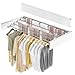 GROWNEER 100 cm x 40 cm x 10cm Wall Mounted Clothes Airer Retractable Foldaway Laundry Clothes Drying Rack 30kg Capacity With 5 Rods for Indoor Outdoor Saving Space (White)