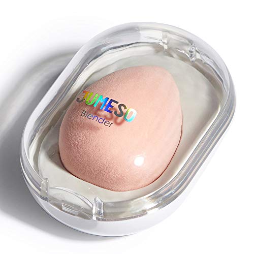 Makeup Sponge, JUMESO Makeup Sponges Blender Set, Foundation Blender Sponge with Sponge Holder, for Liquid Cream and Wet Use, BB Bream Beauty Sponges for Cosmetic Tools - Pink Orange, Water Drop