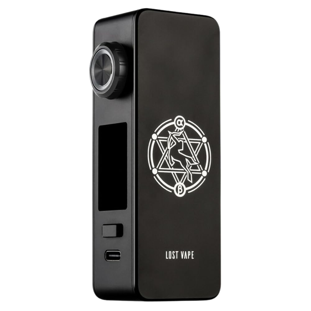 LOST VAPE Centaurs M100 Box Mod - [Requires a 18650 Battery - Sold Separately] Threaded 510 Connection, 100w Max Output, USB Type-C Charging, No Nicotine (Knight Black)