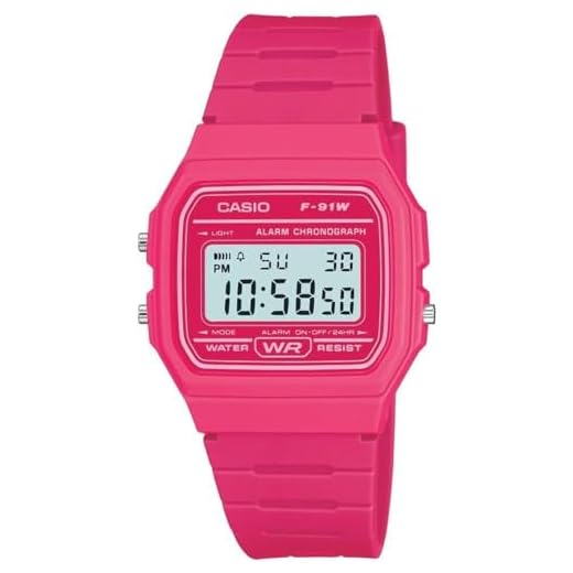 Casio Reloj Unisex F-91WC-4ADF Rosa Oscuro con Alarma y luz