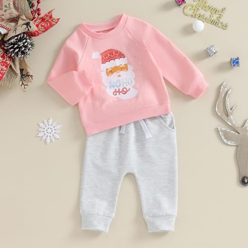 MAYUMMPY Baby Boy Girl Christmas Clothes Letters Print Sweatshirt My First Christmas Outfit Xmas Pants Set Fall Winter 2Pcs2