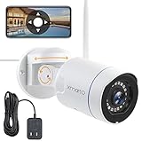 [Pan Tilt & Built-in Audio] xmartO 960p HD Wireless Security Surveillance Outdoor Pan Tilt WiFi Camera with Audio, 180° Pan and 55° Tilt Remote Control, 4X Digital Zoom and 80ft IR Night Vision