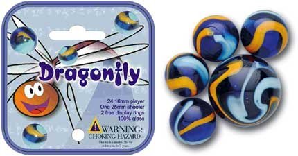 Mega Marbles - DRAGONFLY MARBLES NET (1 Shooter Marble, 24
