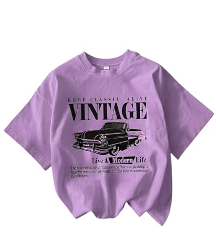 Image of Jawdrobe Cotton Blend Oversized Fit Half Sleeve Printed Round Neck T-Shirt for Women | Aesthetic Summer Wear