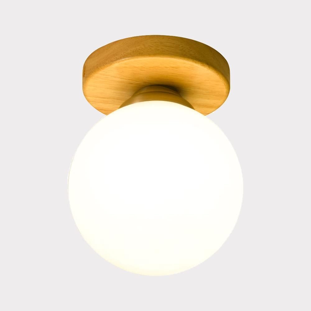 Luminaire de couloir vintage en verre blanc pour illuminer chaleureusement le porche
