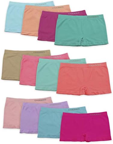Channo Girls Seamless Knickers Boxer Shorts Briefs Underwear Super Soft and Elastic Nylon Multipack. Pack of 12