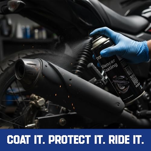 Image of TVS Silencer Coating Spray for Bike, Prevent Rust and Leak, Diesel wash Resistance (160g)