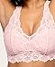 Mia Lace Bralette for Women, Unpadded and Unlined Wireless Bra, Perfect Racerback Everyday Lingerie (Medium, Crystal Rose)