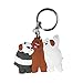 Produktbild Car-TOBBY niedliche We Bare Bears Figuren Schlüsselanhänger Schlüsselanhänger Grizzly Panda Eisbär Cartoon Anhänger Tier-Serie Silica Gel Schlüsselanhänger Spielzeug Geschenk, Legierung, H01