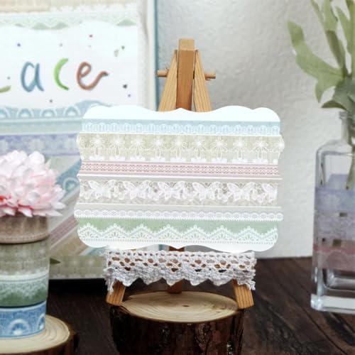 Image of HASTHIP Washi Tape - 12 Rolls Vintage Lace Washi Tape Set Decorative Japanese Masking Paper Tapes for Scrapbooking Washis Tapes Floral for Planners, Card, Gift Wrapping, DIY Decoration