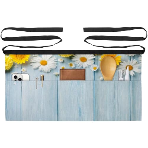 Tablier court de chef avec 3 poches demi-tablier pour restaurant et cuisine