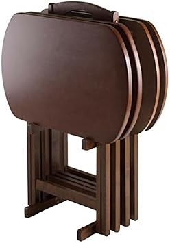 Ergode Corbett Brown Folding TV Tray Table Set