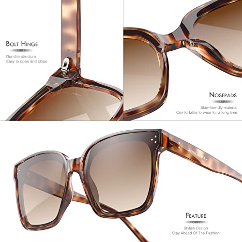 Image of ATTCL Unisex Oversized Sunglasses for Men Women Vintage Square TR90 frame Mirrored UV400 Protection