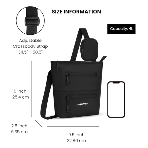 Image of Sherpani Sadie, Nylon Crossbody Bag for Women, Shoulder Bag (Raven)