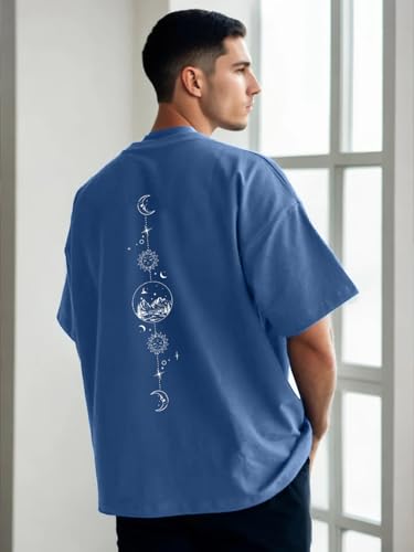 Image of NOBERO Men's Cotton Graphic Print Oversized Fit T-Shirt