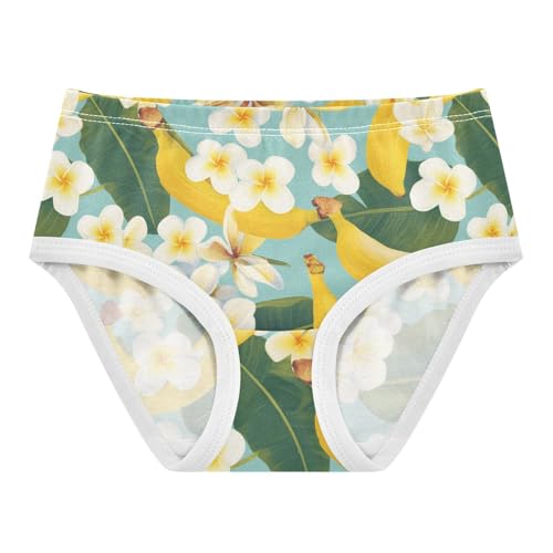 Wusikd Bananas Plumeria Girls' Underwear Cotton Flowers Girls Briefs Soft Toddler Underwear 2T