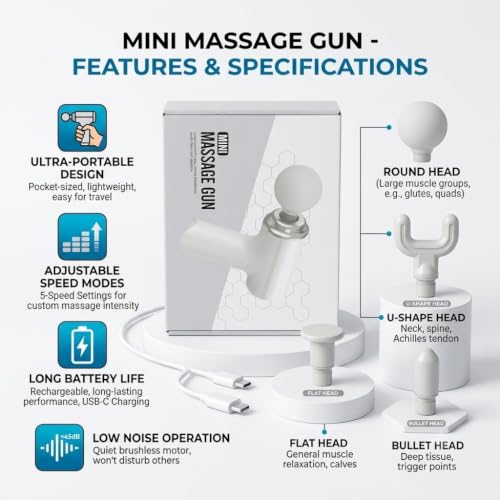 Image of Mini Massage Gun, Deep Tissue Percussion Body Massager