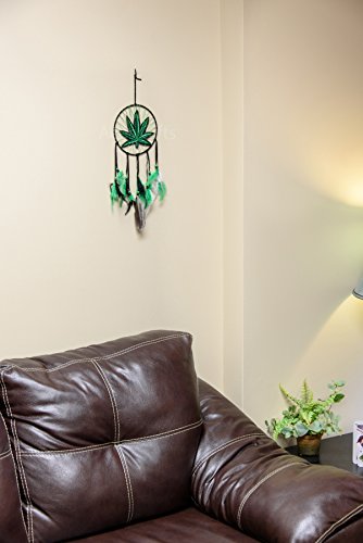 Aces Gifts Marijuana Leaf Pot Weed Embroidered Dream Catcher (16 Inches Long) - Image 5