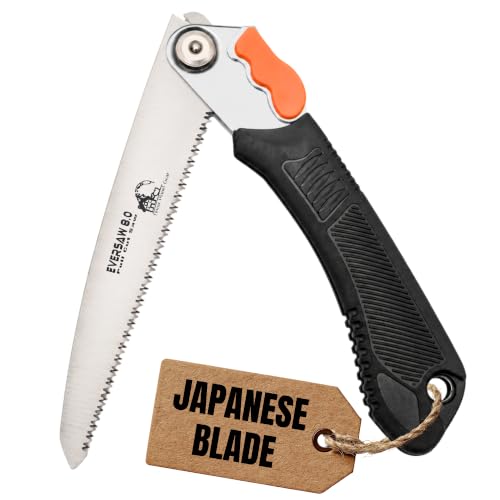 EverSaw Folding Hand Saw 8 inch Compact Camp Saw for Trees Pruning and Gardening