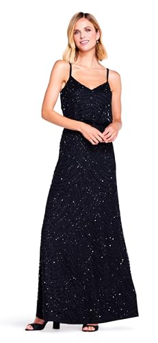 Adrianna Papell Women's Long Blouson Beaded Dress4