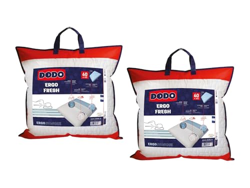 DODO Lot de 2 oreillers mémoire de Forme Effet fraicheur - 60x 60 cm - Fresh
