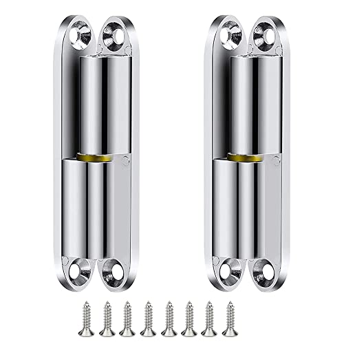 MiSevteen 2 Stück Türscharniere aus Zinklegierung Verchromt 80mm Renovierband Aufschraubband Scharnier mit wartungsfreier Gleitlagertechnik und Schrauben Türbänder für Zimmertür Holztür Innentür Cover