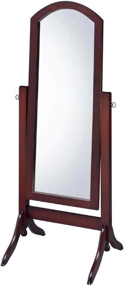 Barrington Cheval Full-Length Standing Mirror 59" x 23" – Walnut Finish Solid Rubberwood Frame, Elegant Bedroom Dressing & Living Room Floor Mirror ( Missing Stand)