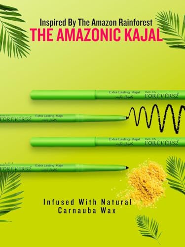 Image of Daily Life Forever52 Amazonic Black Kajal | 24Hr Long Stay | One Stroke Smooth Glide | Waterproof, Smudgeproof & Fadeproof | Deep Matte Finish | Vegan, Cruelty Free & Dermatologically Tested (0.35g, 1pc)